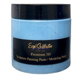 3D Sculpture Painting Paste|Texture Paste|Decorative Plaster|Ready to Use|Unique Colors|Ideal for Artwork|Stencil|Flowers|Texture|Art Relief| 6 oz (Metallic Light Blue)