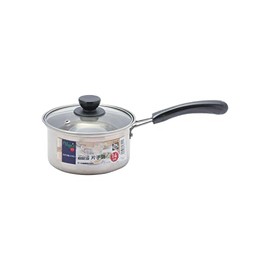 Pearl Metal HB-6511 Single Handled Pot, 5.5 inches (14 cm), Stainless Steel, Glass Lid Included, Induction Compatible, Vegic