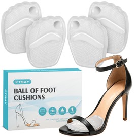 Metatarsal Pads Women, Gel Ball of Foot Cushions for Pain Relief in Shoes, Non-Slip Heel Inserts, One Size Fits All (Clear, 2 Pair(Pack of 1))