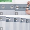 eachope Blue No Hook Shower Curtain with Snap-in Fabric Liner