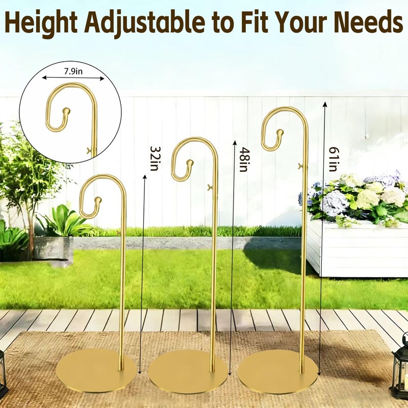 SIGOWING Shepherds Hooks for Outdoor, 61" Tall Freestanding Bird Feeder