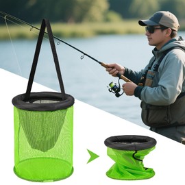 Crab Basket | Foldable Crayfish Storage Cage - Portable Floating Mesh Basket Net for Crayfish Catfish Lures Storage Clamming Crabbing Fly Fishing