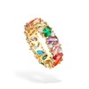 Michooyel Eternity Rainbow Ring Band Ring for Women 18K Gold