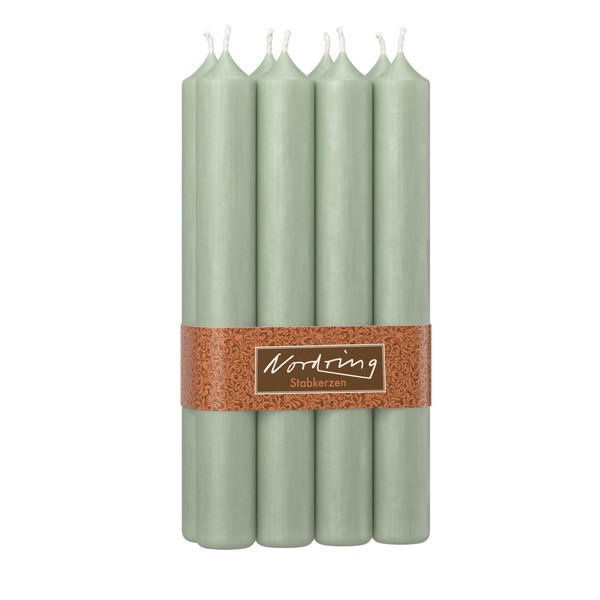 Nordring 8 Taper Candles 2.2 x 18 cm Dusty Green