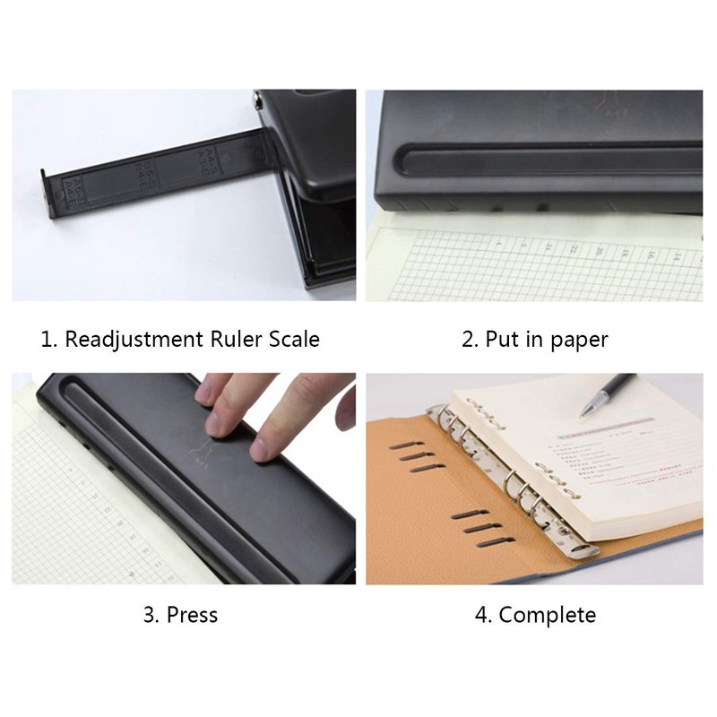 6 Hole Punch Binder Puncher for Adjustable Spacing for A5