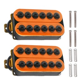 SAPHUE Adjustable Metal Double Coil Electric Guitar Pickups Humbucker Punk Neck/Bridge Pickup (Orange)