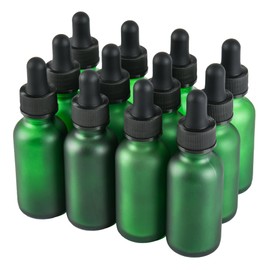 NOOEEISS 12 Pcs, 1oz Dropper Bottle, Green Glass Eye Dropper Bottle, Tincture Bottles with Dropper, Pretty Finish, Leak-Proof Design, Stronger Suction for All Kinds of Mixed Liquids