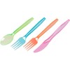 Juvale Rainbow Plastic Silverware Set - Disposable Neon Party Utensils
