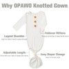 OPAWO Knotted Gown Baby Newborn Sleepers Baby Boy Coming Home