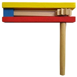 Funny Fashion NEU Holzratsche bunt, ca. 15 cm, 1 Stück