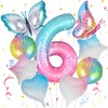 OSDUE 11 PCS Butterfly Birthday Decorations, Butterfly Foil Balloons Butterfly