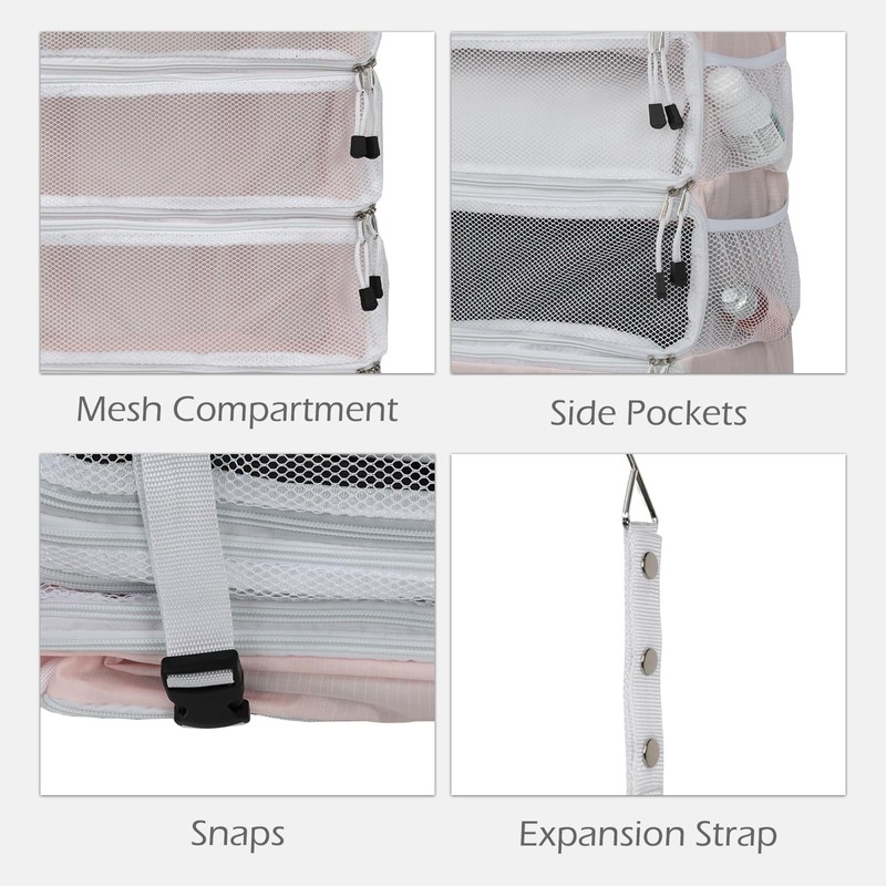TABITORA Travel Luggage Organizer Hanging Packing Cubes Portable Hanging Shelves
