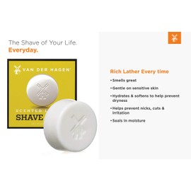 Van Der Hagen Men's Luxury Scented Shave Soap (Pack of 3)