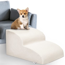 Dog Stairs for Small Dogs - High Density Foam Pet Steps, Extra Wide Dog Ramp with Non-Slip Bottom for High Beds, Couch and Sofa, Best for Dogs Injured, Older Doggy Cats
