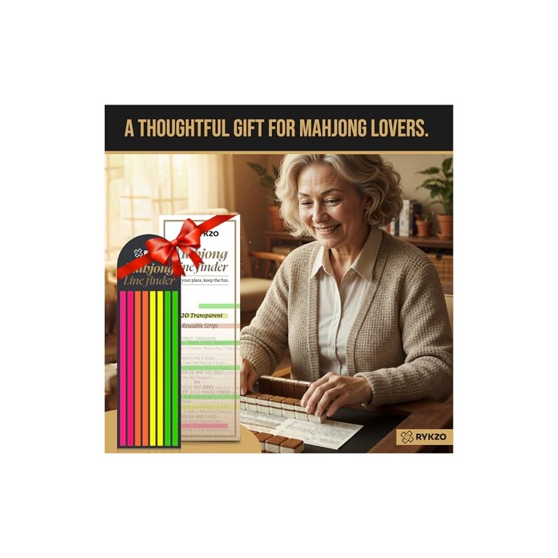 Mahjong Line Reader 320 PCS – Sticky Highlighter Strips to