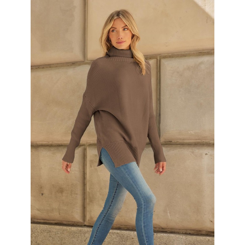 LILLUSORY Womens Turtleneck Oversized Tunic Fall Sweaters 2024 Trendy Casual