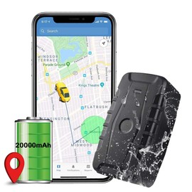 GPS Tracker 20000 mAh Magnet Long Standby GPS Transmitter for Car, Fleet, Truck, Motorcycle Tracking, Waterproof Live Tracking Locator, Multiple Alarm Modes without Subscription Free App / Web
