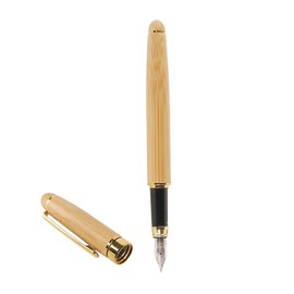 Tiardey TiardeyVintage-Füllfederhalter, Bambus-Füllfederhalter, 14,2 cm, Executive-Füllfederhalter, natürlicher handgefertigter Bambus-Stift (0,5 mm Stiftfeder)