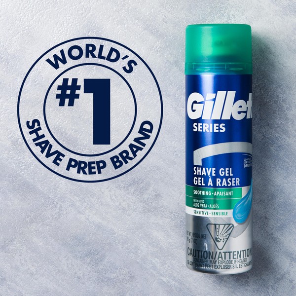 Gillette Gillette Series 3X Sensitive Shave Gel, Hydrates, Protects and