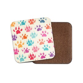 1 x Funky Paw Prints Drinks Coaster - Animal Dog Cat Kitten Cute Girls #8479