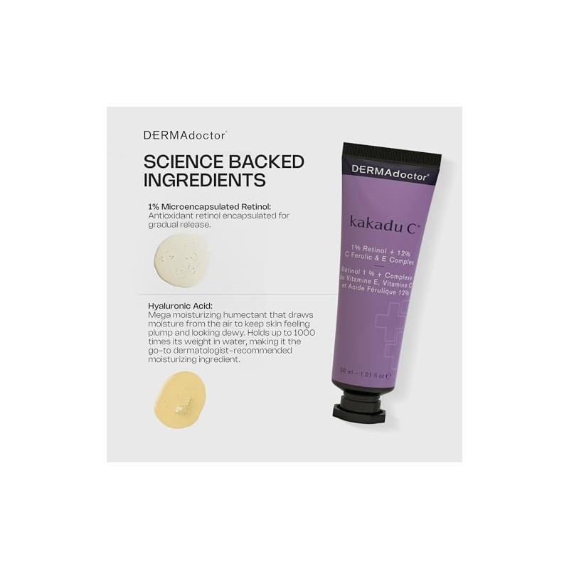 DERMAdoctor Kakadu C Crema Facial con 1 Retinol Vitaminas C,