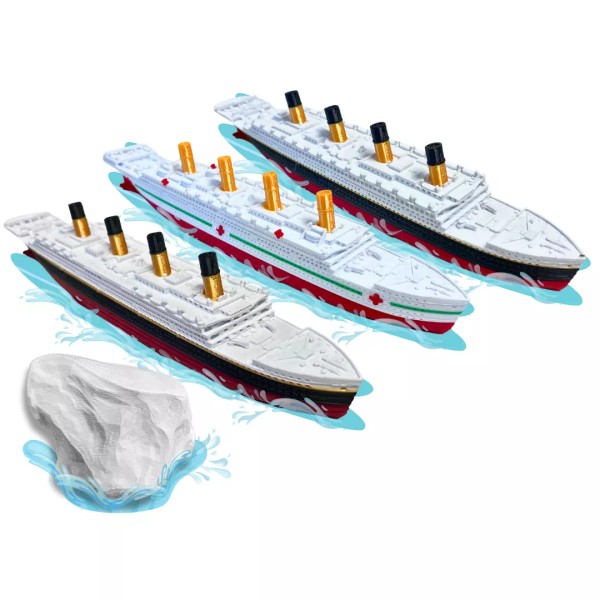 3 Pack Titanic, Britannic, Olympic Bath Boat And Pool Toy