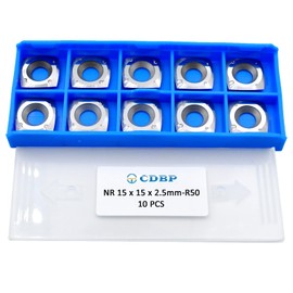 CDBP Woodturning NA 15x15x2.5mm with 2" Radius Square Carbide Insert Cutter Negative Rake Angle Replacement Blades for EWT Roughers Wood Turning Tools, 10pcs