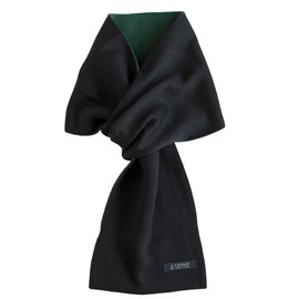 TAVARAT] 3-second scarf Mens short scarf compact size winter acrylic nylon wool soft touch (black-green)