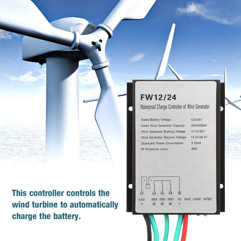 Oumefar Wind Turbine Controller, FW12/24 IP67 12V/24V Wind Turbine Generator