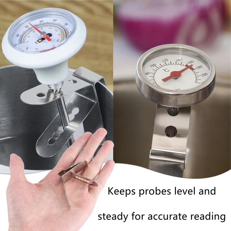DKJEkdje 6 Pcs Thermometer Probe Holder Clip Professional Pot Clip
