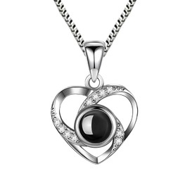 Heart Sterling Silver Necklace for Women with Rose Preserved Flowers Gift Boxes,Gifts for Women Girlfriend Wife Mom Valentines Day Gifts for Her on Birthday Christmas Wedding Anniversary Mothers Day