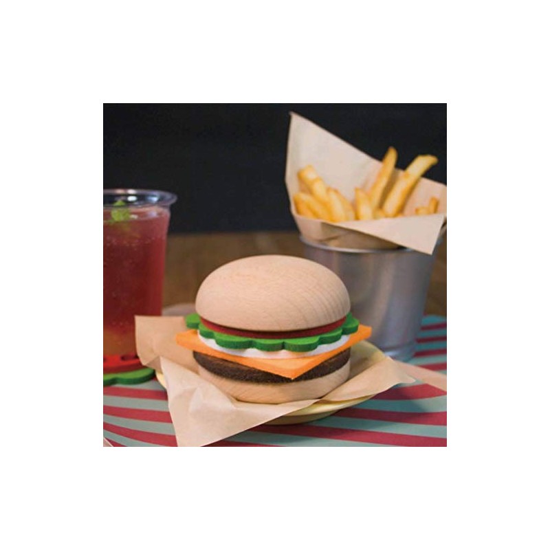 Gourmet Burger Coaster Set - 5 Wool Felt Funny Coasters,