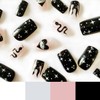 24 Pieces Snake Pattern Devil Eye Fake Nails Black with