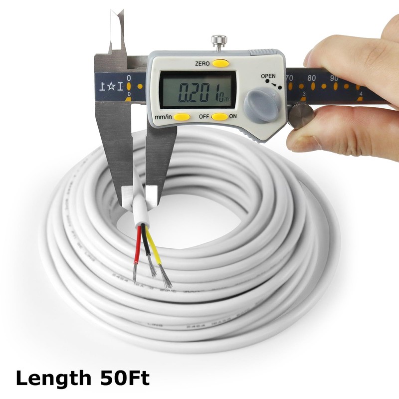50FT 20 Gauge 3 Conductor Electrical Wire, 20AWG PVC Thermostat