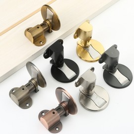 No-Drill Magnetic Door Stopper - Multi-Purpose Holder for Home, Office, Store Doors Silver 2ea