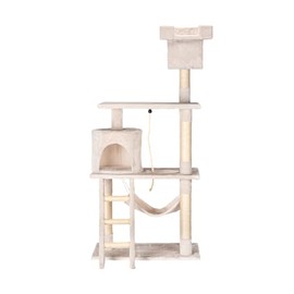 Fancy Pets Mueble para Gato Marcella, 65 cm x 40 cm x 141 cm – Centro de Actividades con Casas, Rascadores de Sisal y Plataforma de Descanso