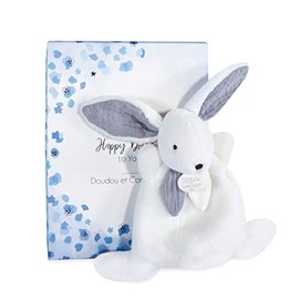 Doudou et Compagnie - Mini Cuddly Toy Rabbit - Happy Glossy - Grey - 17 cm - Happy Doudou - DC3885