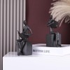 oliruim Black Reading Couple Decor Iron Bookends, Unique Retro Man