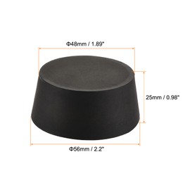 sourcing map Pack of 5 Tapered Rubber Caps 48 mm to 56 mm for Laboratory Home Black