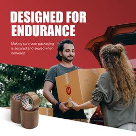 Merrimen Strong Heavy Duty Brown Packaging Tape - 6 Rolls (48MM x 66M) - Secure Sticky Sealing Tape for Parcel Boxes, Moving Boxes & Large Postal Bags - Ideal for Long Term Storage