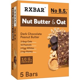 Nut Butter and Oat Dark Chocolate Peanut Butter Chewy Protein Bars, Gluten-Free, Ready-to-Eat, 9.7 oz, 5 Count