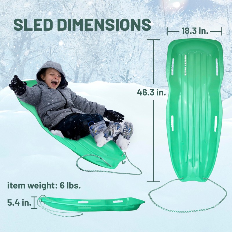 Slippery Racer Downhill Xtreme Flexible Adults and Kids Plastic Toboggan