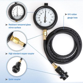 for GM GM 6.6L Duramax Diesel Fuel Pressure System Vacuum Test Kit TU-32-6 Hose + Gauge