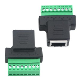 WMYCONGCONG 4 PCS RJ45 Screw Terminal Adaptor Connector RJ45 8P8C Female Jack to 8 Pin Screw Terminal Connector for Cat7 Cat6 Cat5 Cat5e Ethernet Extender CCTV Digital DVR Network Adapter