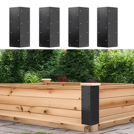 Set of 4 Metal Raised Garden Bed Corner Brackets - Rust Resistant Connectors with Matching Screws - Solid Metal Bed Corners for DIY Gardening