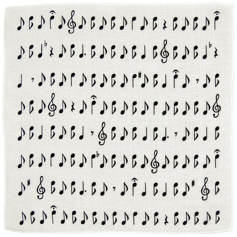 Hamamonyo Washed Towel Handkerchief, Music Note