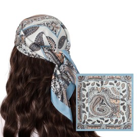 VANLINKER Paisley Satin Head Scarf for Women Men Versatile Silk-Like Hair Scarf Vintage Bandana Large Square Scarves (27.5") for Fashion, Hair, Handbags, & Gifts VL9327