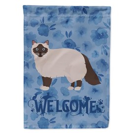 Caroline's Treasures CK4836GF Birman Cat Welcome Garden Flag Mailbox Flag Decorative Yard Flag Banner Outside Patio Artwork Yard Flower Beds, Garden Size, Multicolor