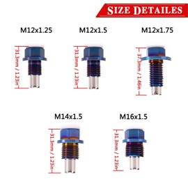 M12 x 1.75 titanium alloy Engine Oil Drain Plug with Neodymium Magnet, Copper Crush Washer Compatible Lexus,Toyota, Nissan, Infiniti