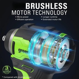 Greenworks 24V 3/8" 200Nm Impact Wrench IWG406, 2Ah Battery & Charger Included